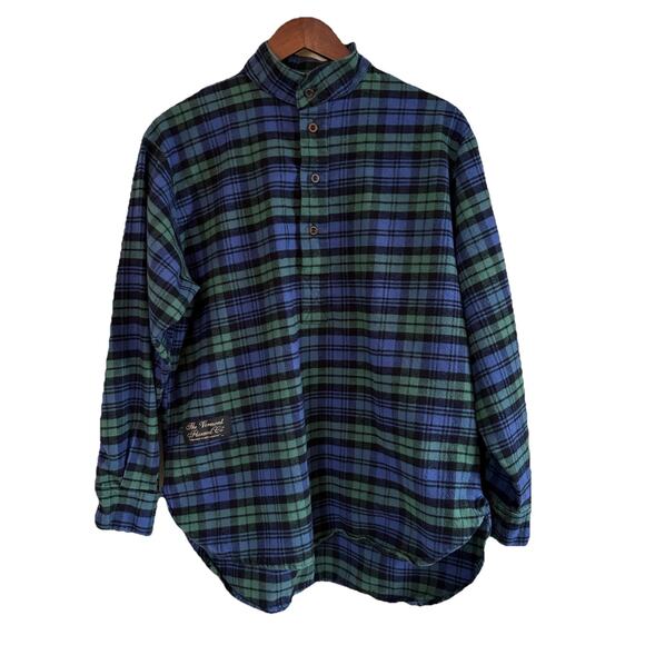 Vermont Flannel Co Unisex Black Watch Plaid Henley Oversized XS USA Made - Picture 2 of 14